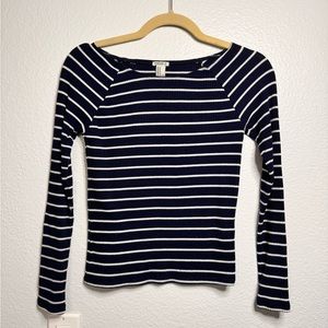 Striped long sleeved top